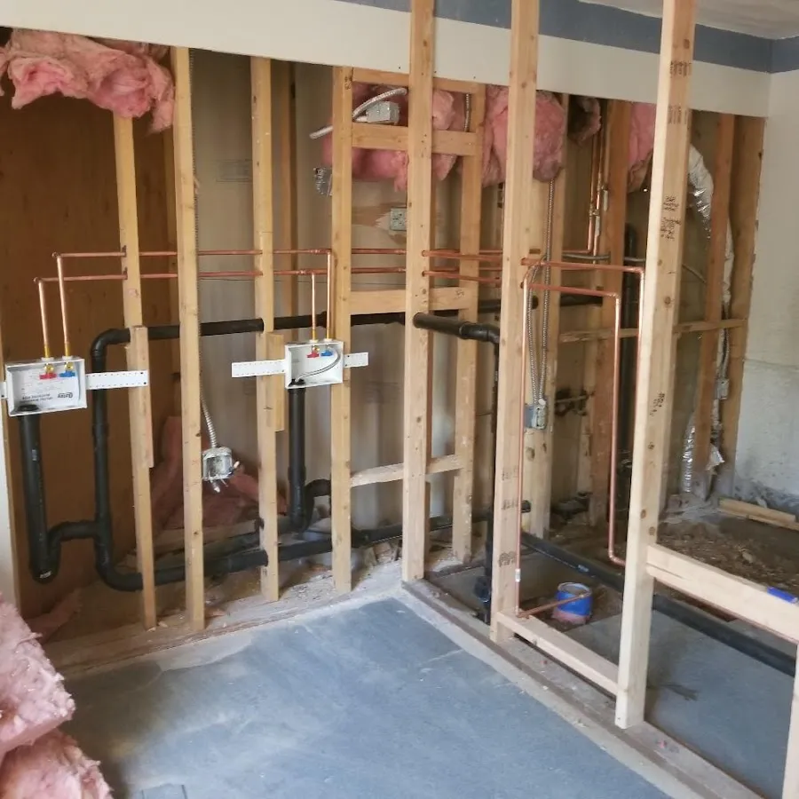 Copper pipe rough-in and plumbing installation in Arcata